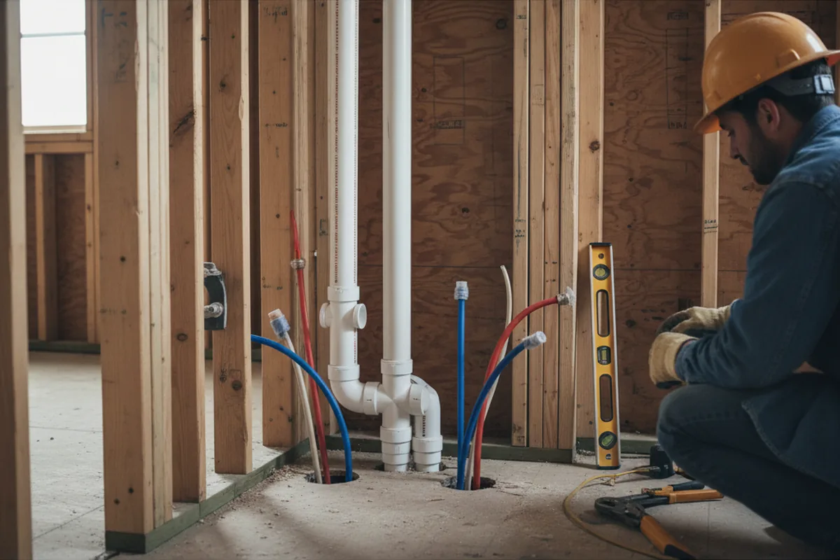 Drain and supply rough-in during Garbage Disposal Repair in Pfafftown